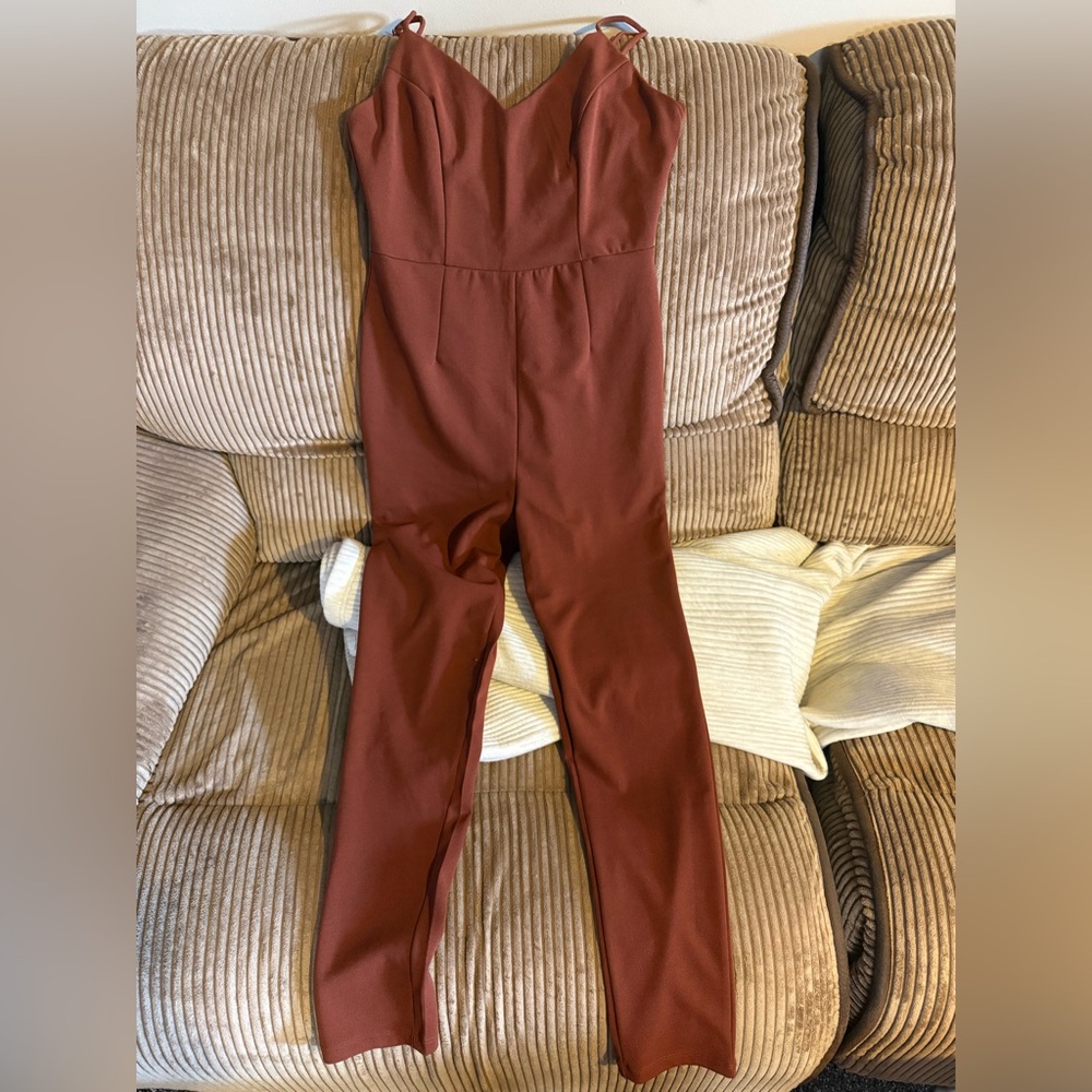 Fashion Nova Rust Jumpsuit